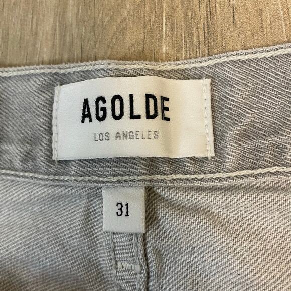 AGOLDE 90s Pinch Waist Jeans Women’s 31 Light Wash Button Fly USA - Picture 3 of 14